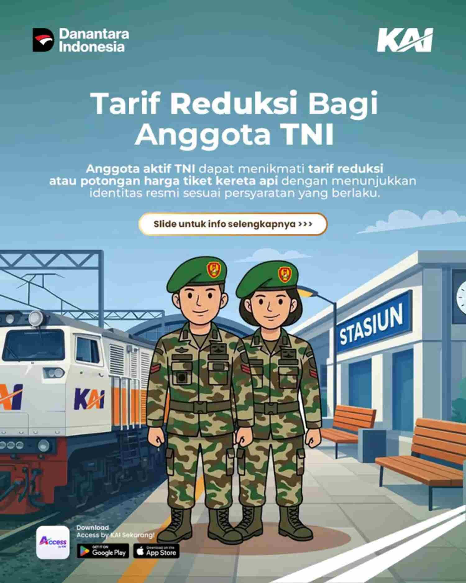 KAI Divre III Palembang Perpanjang Fasilitas Reduksi bagi Anggota TNI KAI Divre III Palembang Perpanjang Fasilitas Reduksi bagi Anggota TNI