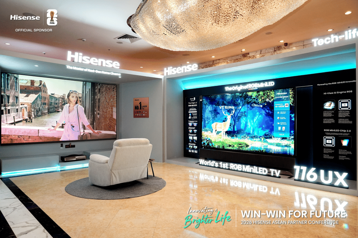 Hisense Kenalkan TV Flagship 116inci RGB MiniLED UXQ dan Laser Cinema L9Q di ASEAN Partner Conference 2026 Hisense Kenalkan TV Flagship 116inci RGB MiniLED UXQ dan Laser Cinema L9Q di ASEAN Partner Conference 2026