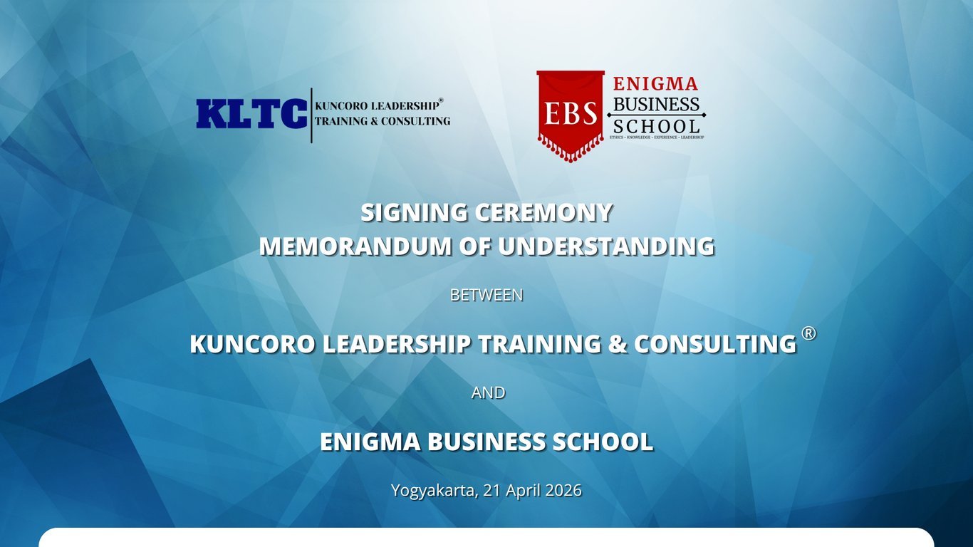Perkuat Sinergi Akademik dan Industri Global, KLTC Lakukan MoU Dengan Enigma Business School (EBS) Perkuat Sinergi Akademik dan Industri Global, KLTC Lakukan MoU Dengan Enigma Business School (EBS)