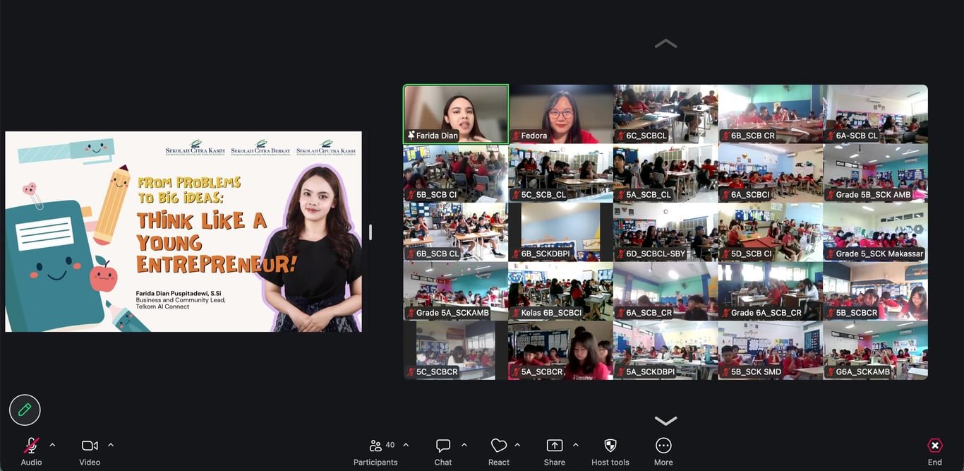 Telkom AI Connect Edukasi 450+ Siswa SD Tanamkan Pola Pikir Wirausaha Sejak Dini