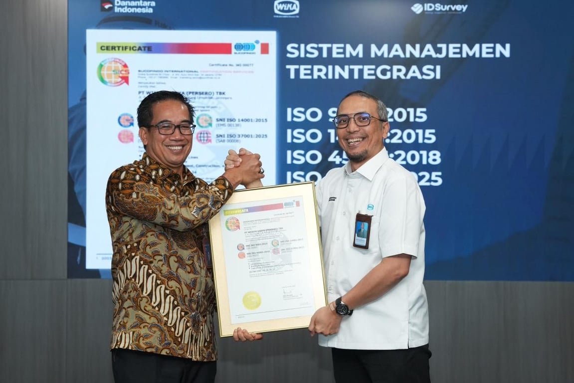 SUCOFINDO Sertifikasi PT Wijaya Karya (Persero) Tbk, Dorong Standar Tata Kelola dan Infrastuktur Berkelanjutan