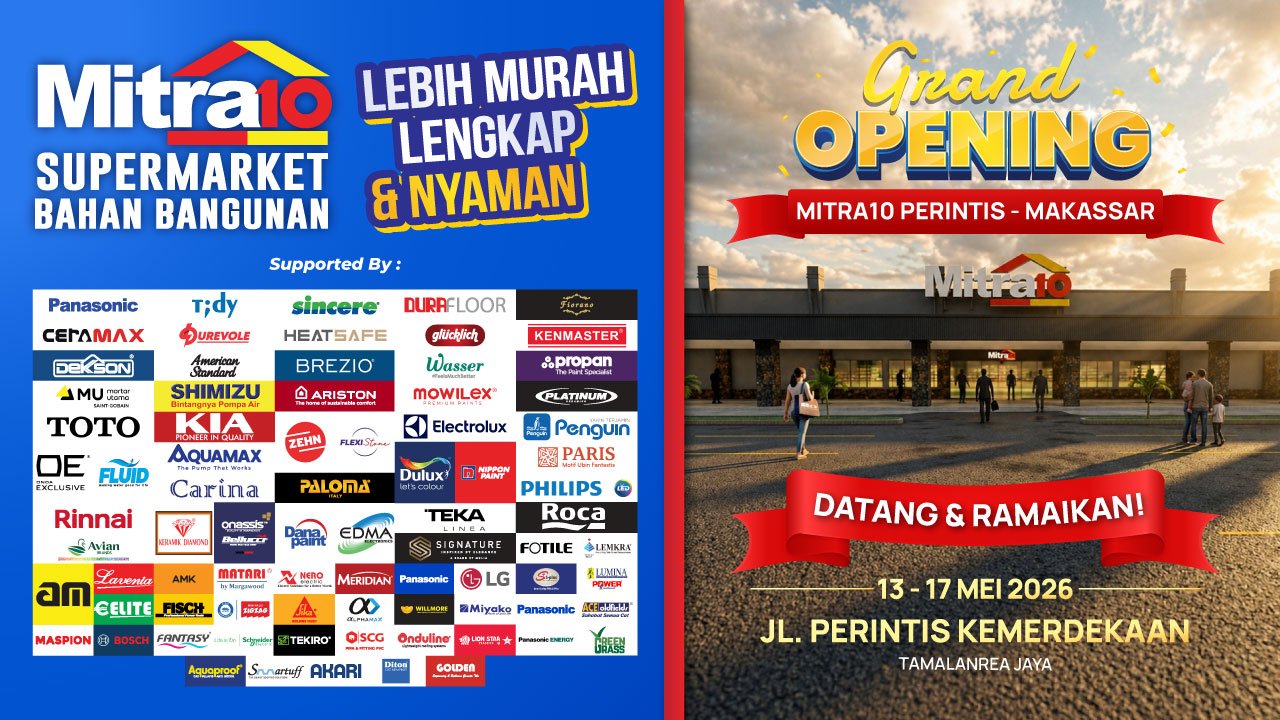 Grand Opening Mitra10 Perintis Makassar, Promo Besar untuk Elektronik dan Bahan Bangunan