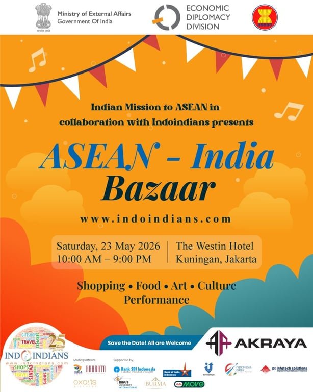 ASEAN–India Bazaar 2026 Hadir di Jakarta, Satukan Budaya, Bisnis, dan Komunitas dalam Satu Perayaan ASEAN–India Bazaar 2026 Hadir di Jakarta, Satukan Budaya, Bisnis, dan Komunitas dalam Satu Perayaan