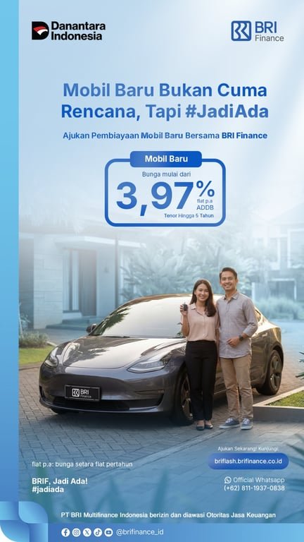 Wujudkan Rencana Memiliki Mobil Baru, BRI Finance Tawarkan KKB Ringan dan Fleksibel Wujudkan Rencana Memiliki Mobil Baru, BRI Finance Tawarkan KKB Ringan dan Fleksibel