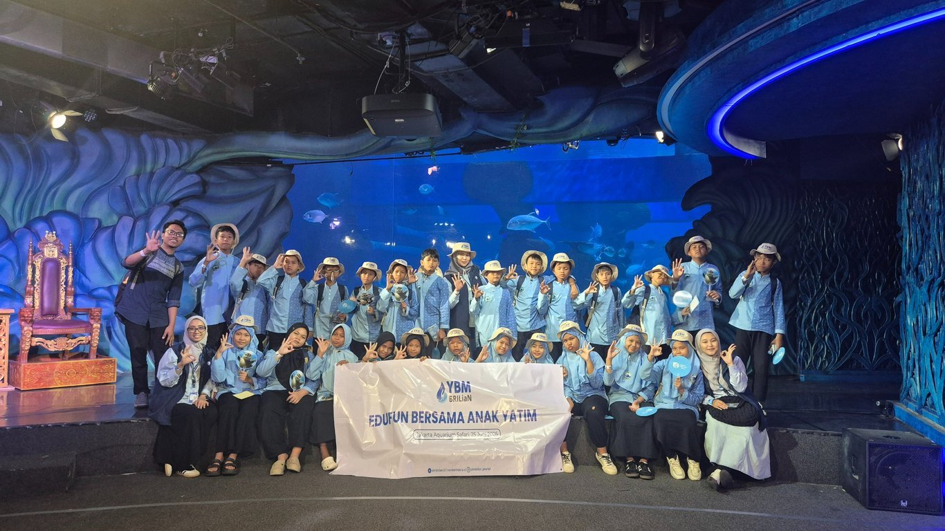 Tebar Kebahagiaan di Bulan Muharam, YBM BRI RO Jakarta 1 Ajak Anak Yatim Belajar dan Berwisata Edukatif di Jakarta Aquarium Safari