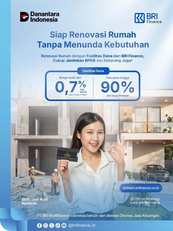 Hunian Semakin Dinamis, BRI Finance Hadirkan Solusi Dana Tunai untuk Kebutuhan Renovasi Rumah