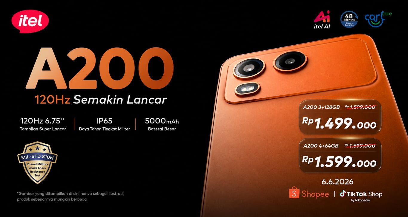 Itel A200 Jadi Pilihan Baru Smartphone AI Terjangkau dengan Baterai Besar Itel A200 Jadi Pilihan Baru Smartphone AI Terjangkau dengan Baterai Besar