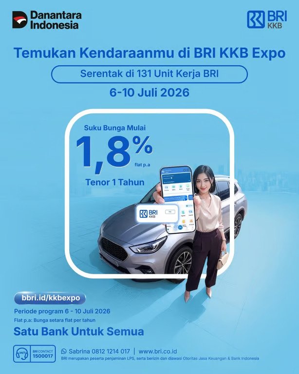 BRI KKB Expo 2026 Digelar Serentak di 131 Unit Kerja, BRI Finance Tawarkan Pembiayaan Kompetitif BRI KKB Expo 2026 Digelar Serentak di 131 Unit Kerja, BRI Finance Tawarkan Pembiayaan Kompetitif