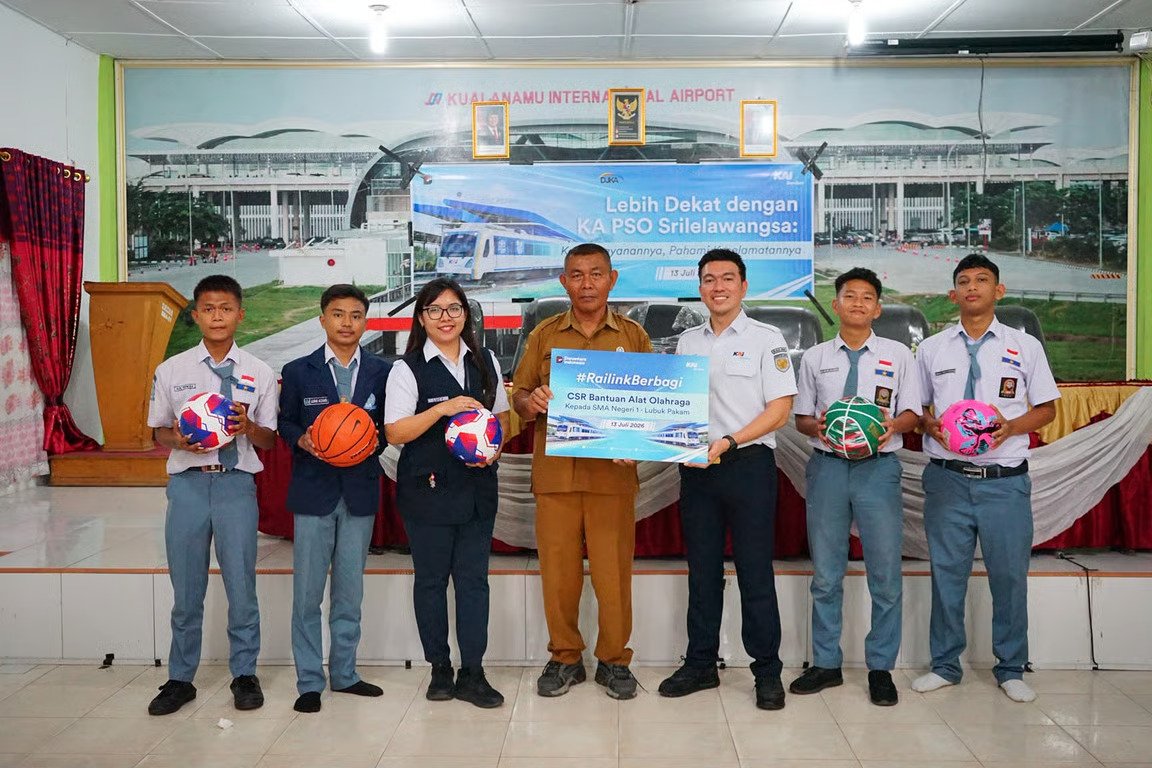 KAI Bandara Dukung Aktivitas Olahraga Pelajar SMA Negeri 1 Lubuk Pakam dan Perkuat Edukasi Keselamatan Perkeretaapian