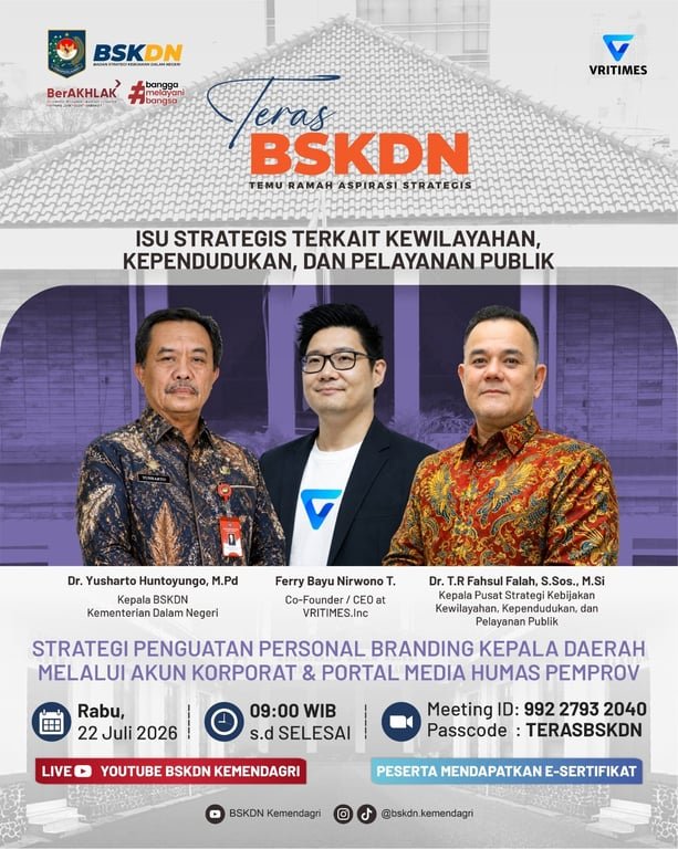 BSKDN Kemendagri dan VRITIMES Dorong Penguatan Personal Branding Kepala Daerah Melalui Akun Resmi Humas Pemprov BSKDN Kemendagri dan VRITIMES Dorong Penguatan Personal Branding Kepala Daerah Melalui Akun Resmi Humas Pemprov